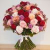 Bold Mixed Rose Bouquet with Limonium – Bernard Rochet Chelsea Florist