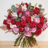 Red and Purple Rose Bouquet with Astilbe – Bernard Rochet London Florist