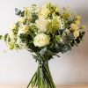 Elegant White Flower Bouquet with Roses and Lisianthus – Bernard Rochet Chelsea Florist