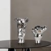Chrome ceramic vase set London – modern sculptural vases