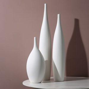 Timeless Harmony ceramic vase set – minimalist white (set of 3)