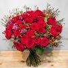 Golden Jubilee rose bouquet with 50 red roses and wax flowers – Bernard Rochet Chelsea