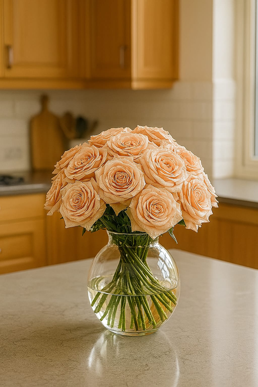 12 peach roses bouquet – same day flower delivery London