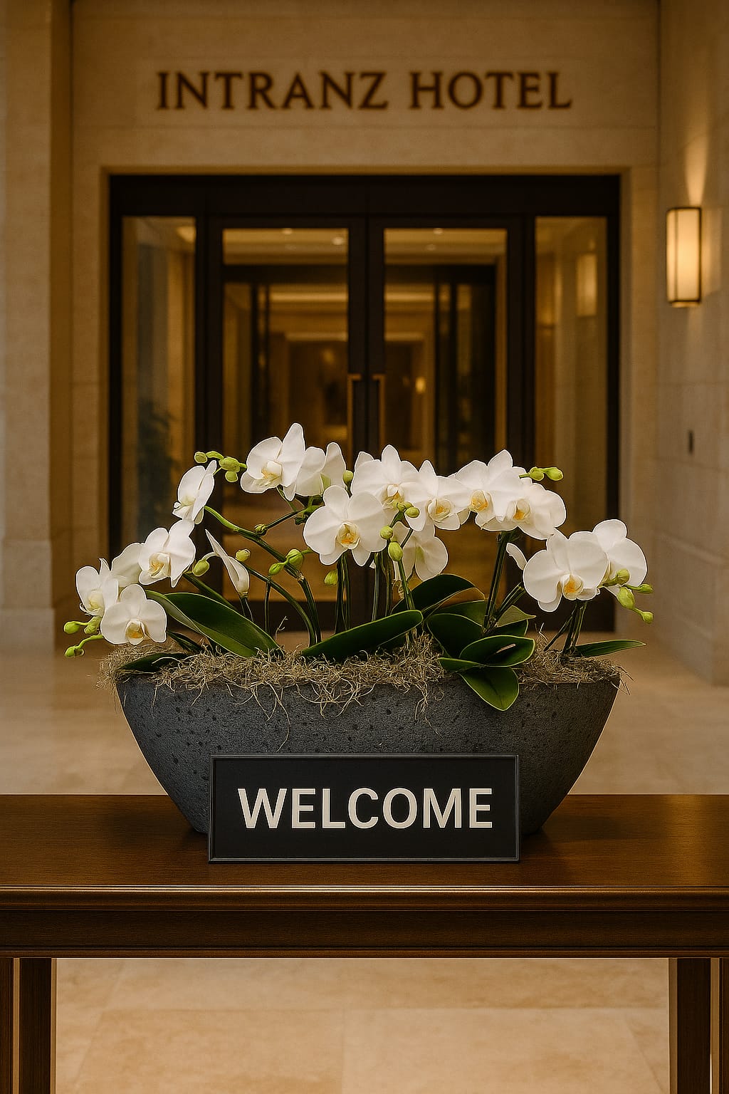 Deluxe Orchid Arrangement in Grey Ceramic Pot – Luxe White Orchids London - Image 3