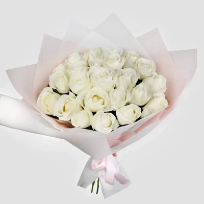 White roses bouquet for same-day flower delivery in London