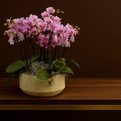 Luxury pink orchid in ceramic pot – Bernard Rochet Chelsea