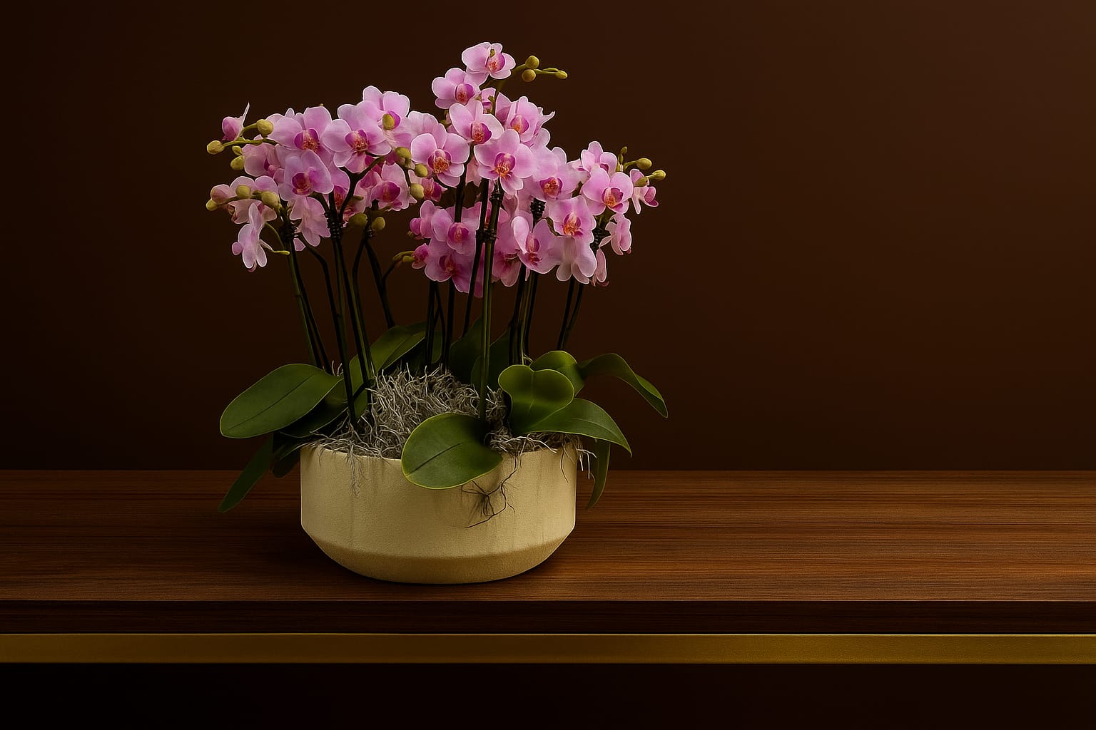 Luxury pink orchid in ceramic pot – Bernard Rochet Chelsea