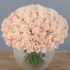 100 Pink Roses Luxury Hand-Tied Bouquet in Glass Vase – Bernard Rochet Chelsea Florist