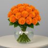 36 Orange Roses Bouquet London in glass vase – Bernard Rochet