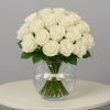 Luxury 36 White Roses Bouquet in glass vase – Bernard Rochet London