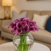 Purple Calla Lily Arrangement in Glass Fishbowl Vase – Bernard Rochet