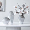Iced silver geometric glass vases in three sizes