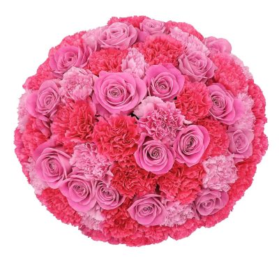 Luxury pink bouquet in glass vase London